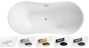 Besco Amber wanna wolnostojąca owalna 170 x 80 cm maskownica syfonu z przelewem biała, #WAS-170-ABB