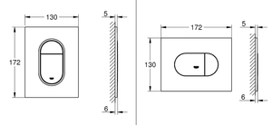 Zestaw Grohe stelaż podtynkowy RAPID SL do WC wiszącej z puszką rewizyjną do małych przycisków typu S  + mały przycisk spłukujący Arena Cosmopolitan S brushed hard graphite 39750001+37624AL0