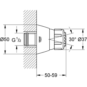 Grohe Relexa 50 - dysza boczna, 2 strumienie chrom 28286000