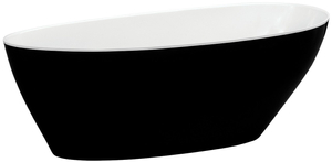 Besco Goya Black&White Matt wanna wolnostojąca 160 x 70 cm odpływ klik-klak złoty czyszczony od góry #WMMC-160GKG, czarny mat
