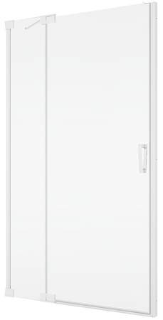 Sanswiss drzwi wahadłowe jednoczęściowe z elementem stałym w linii 120x200 cm, szkło przezroczyste, profile GOLD LINE CA13G1201207